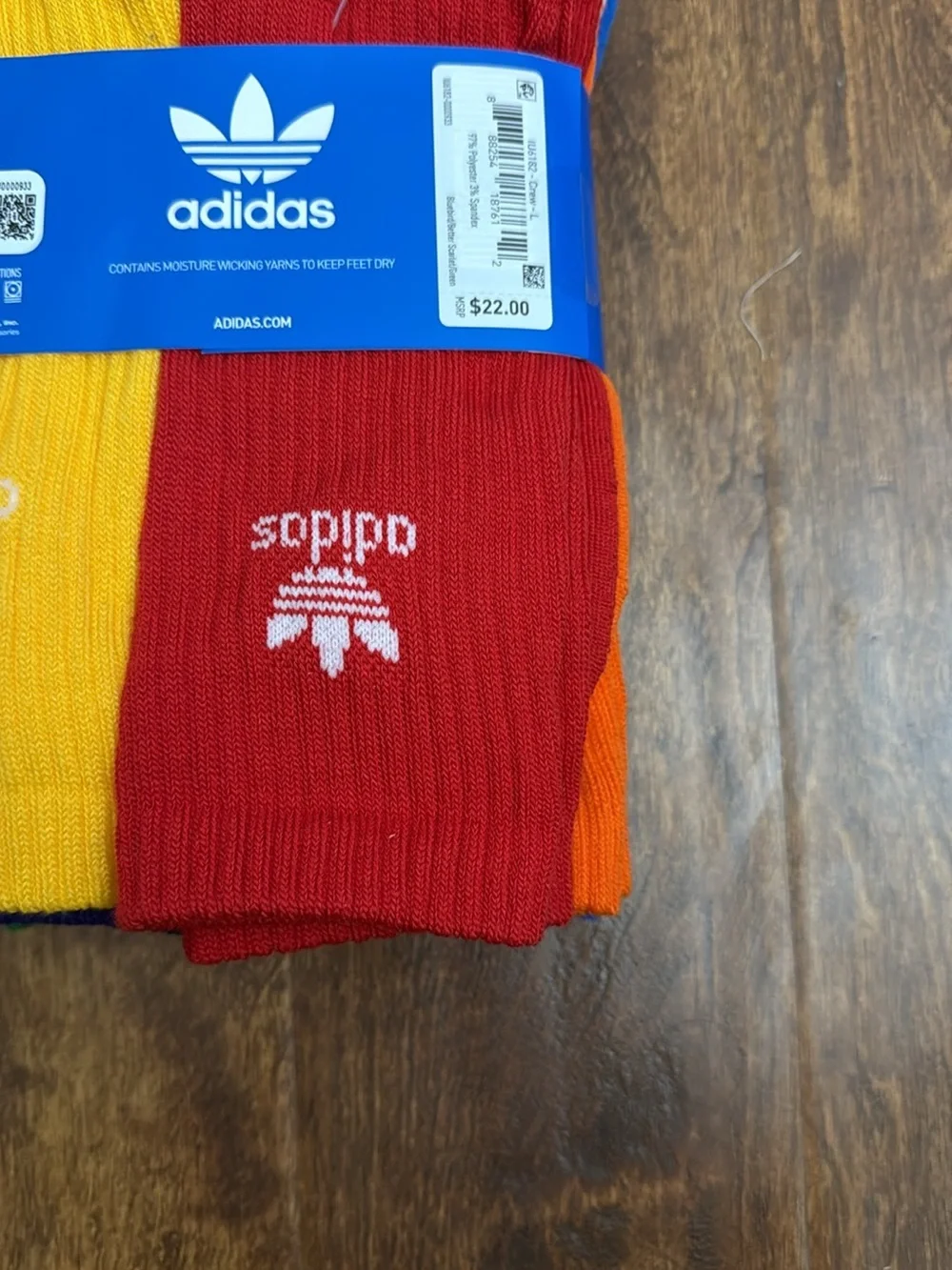 adidas Men’s Crew Socks Pack — Multicolor Size L